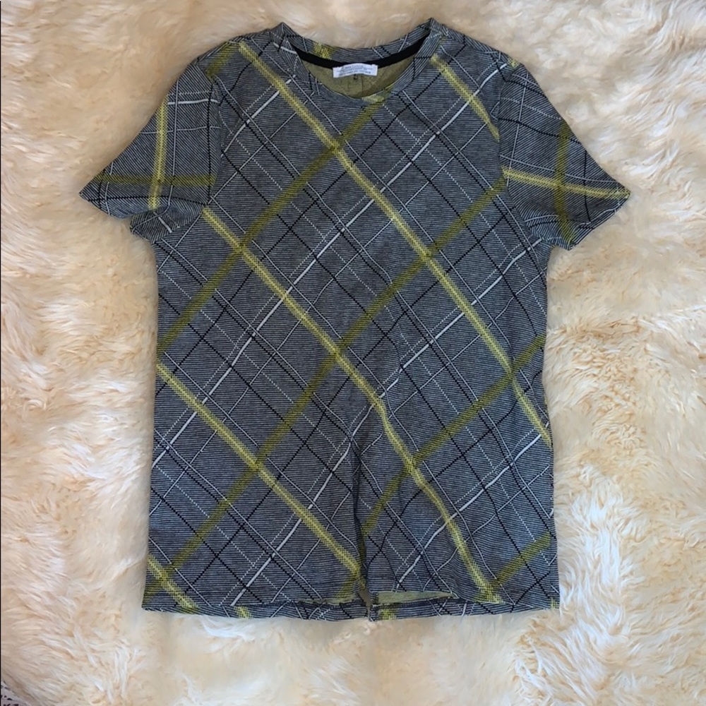 Zara Black / Yellow Plaid T Shirt